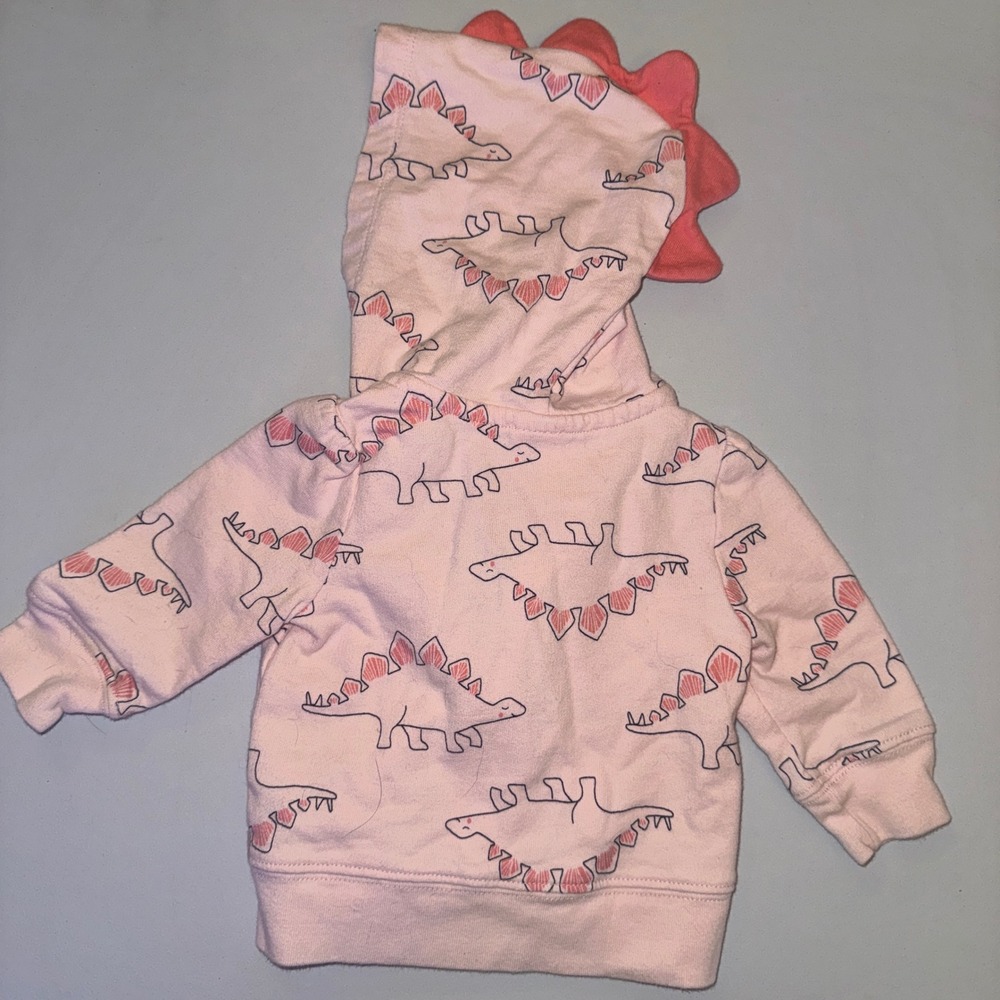 Carter's 3-Piece Outfit Set Baby Girl 3M Pink Yellow Floral Dinosaur Cat Spikes - Picture 3 of 10